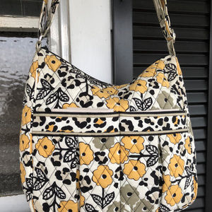 Vera Bradley Yellow gray white floral crossbody ba